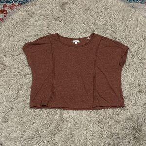 Max studio linen blend cropped T-shirt size small